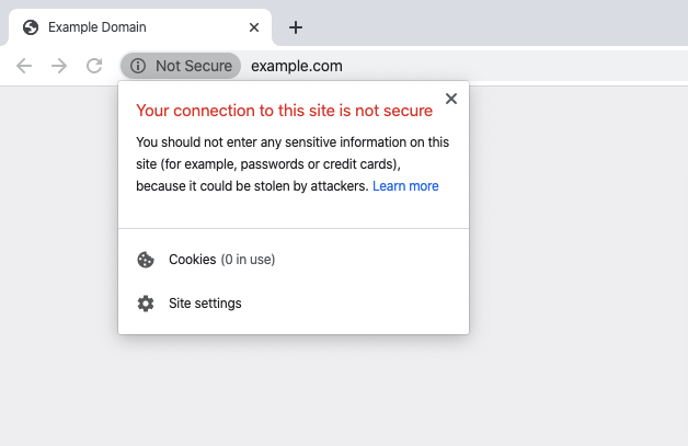 I’m getting the warning, “Your connection is not private”